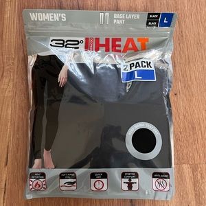 2 pack black layering pants, 32° Degrees Heat, NWT, size L